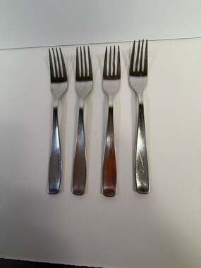 Set of 4 WMF Cromargan Line Stainless Steel Dinner Forks 8”